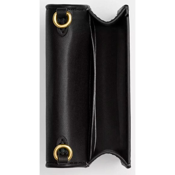 S Coach Mini Wallet Leopard Animal Print Gold Chain CX151 Cheetah Leopardo $150 - Picture 6 of 7